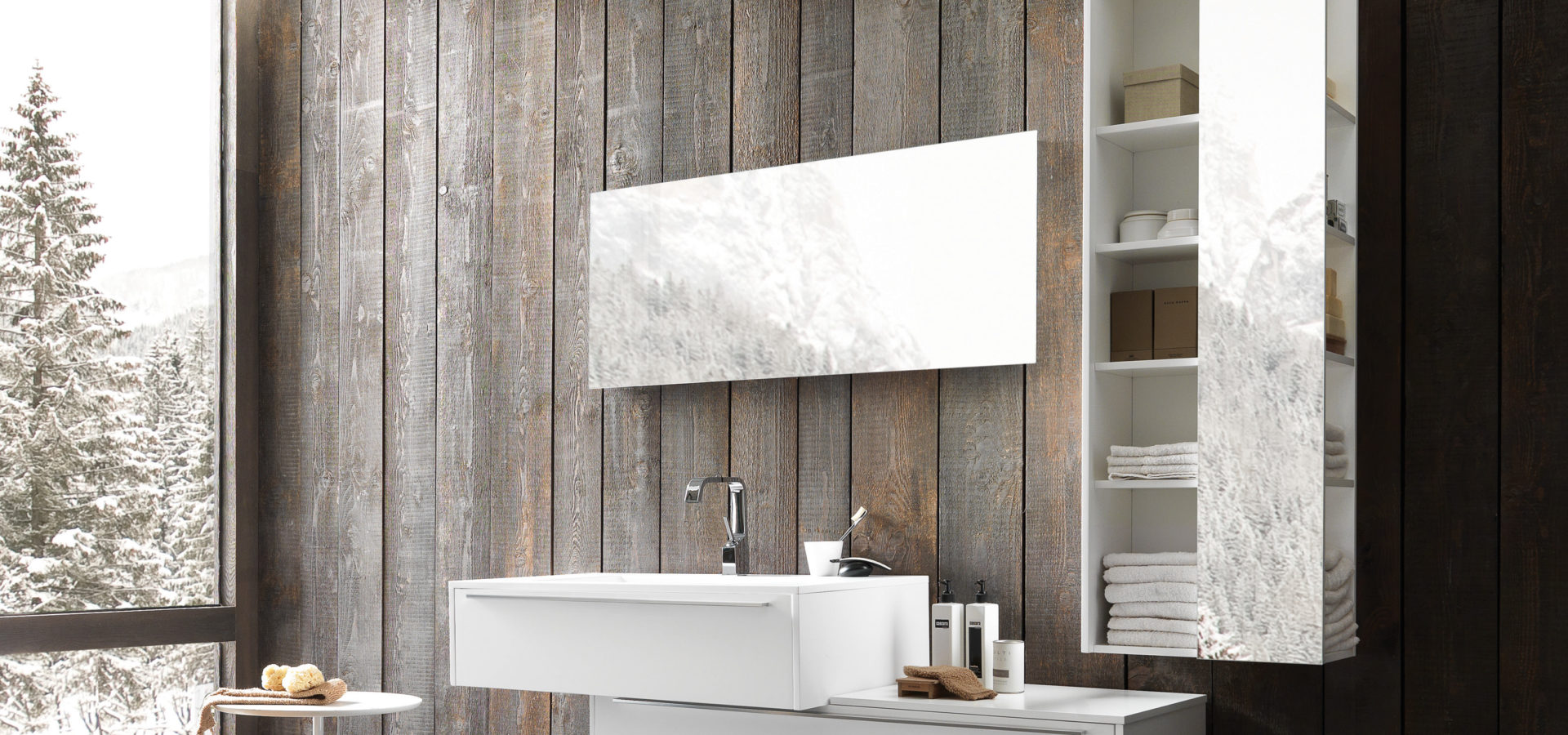 Modern Bathroom Mirror Wall Design