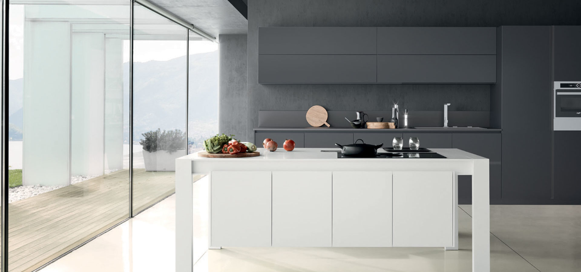 Stylish kitchen with wood accents