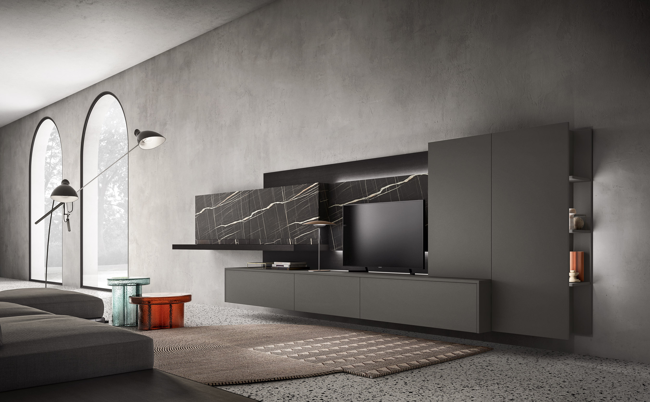 Living room TV unit design