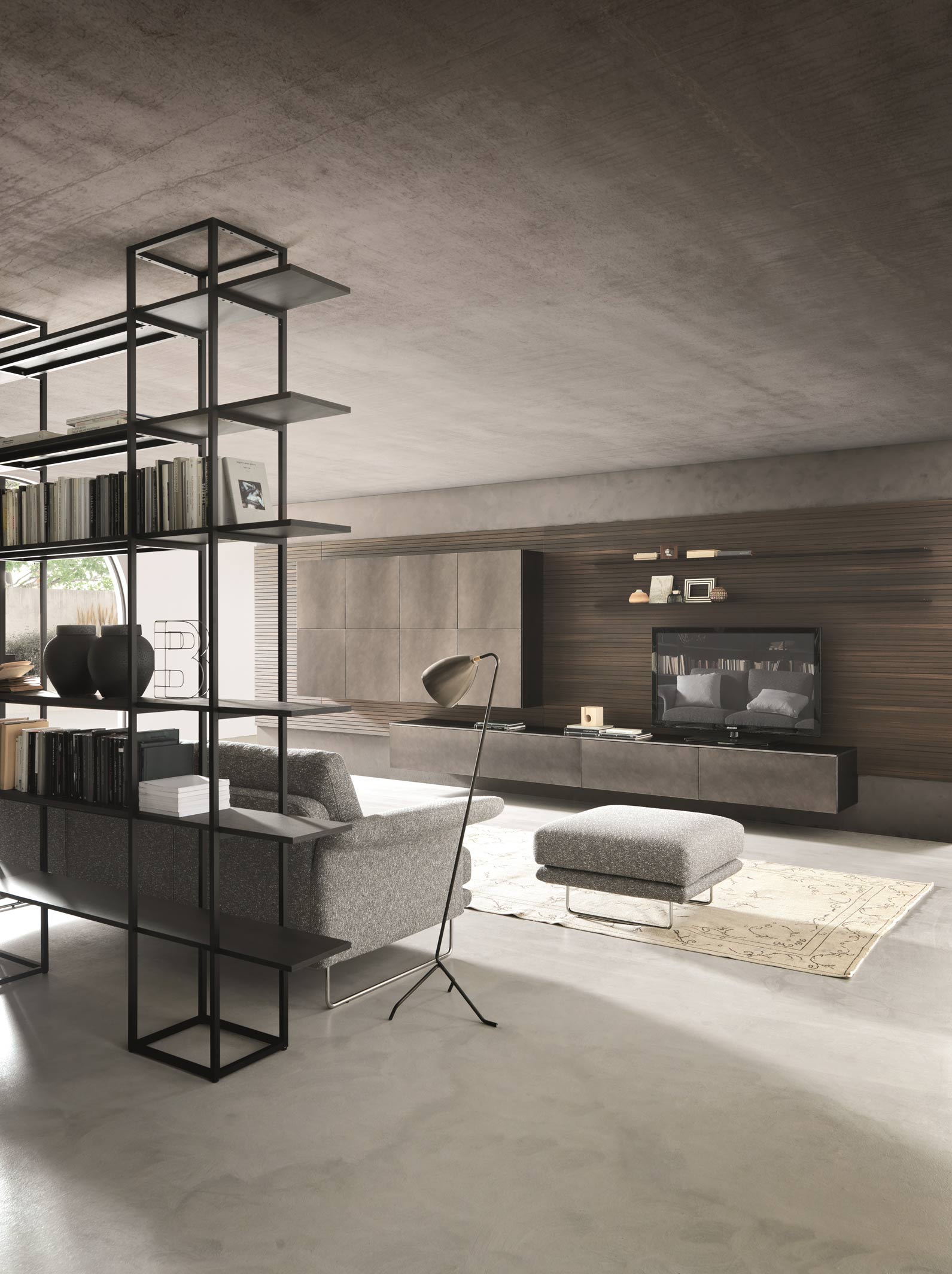 living space, a modern TV unit design