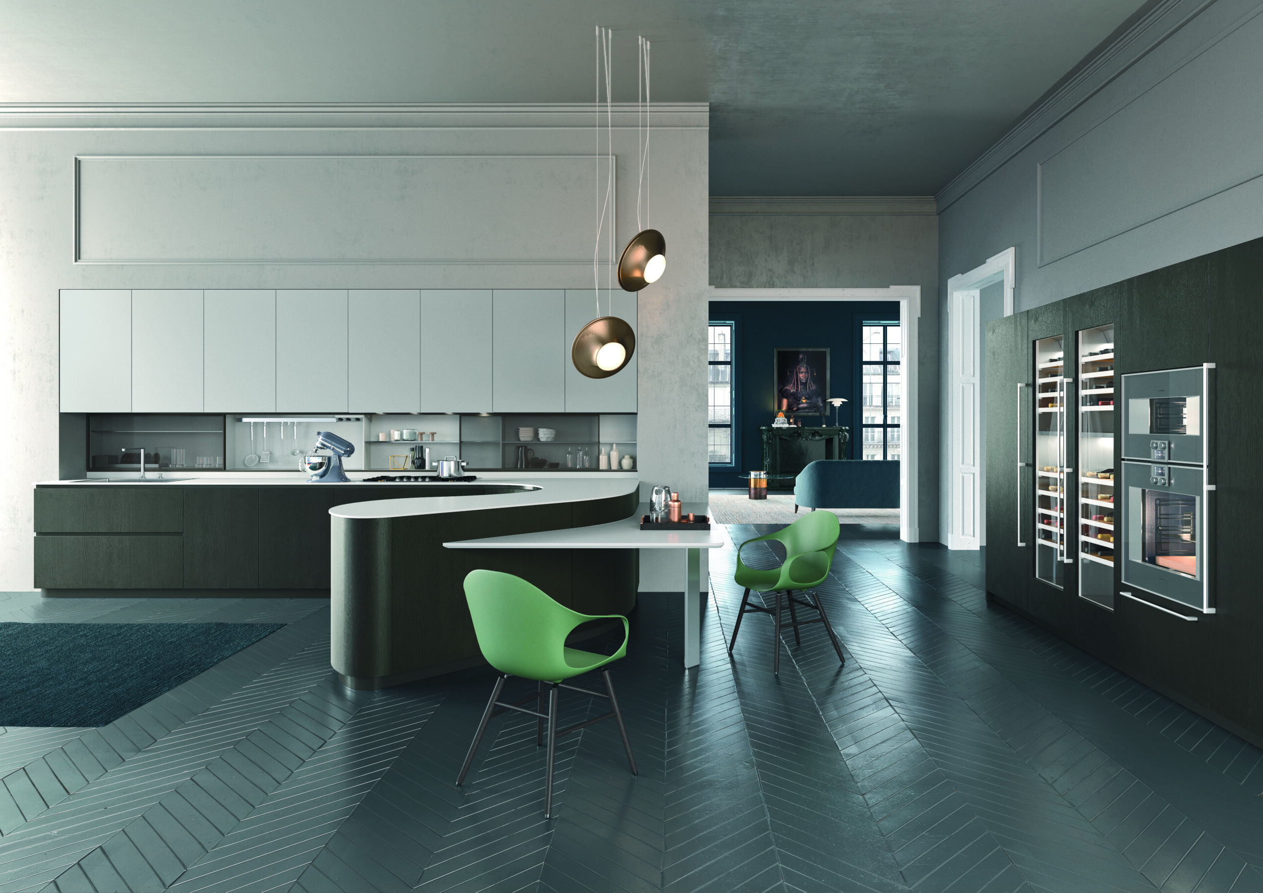 Harmonious fusion of traditional charm and contemporary sophistication in Italian kitchen