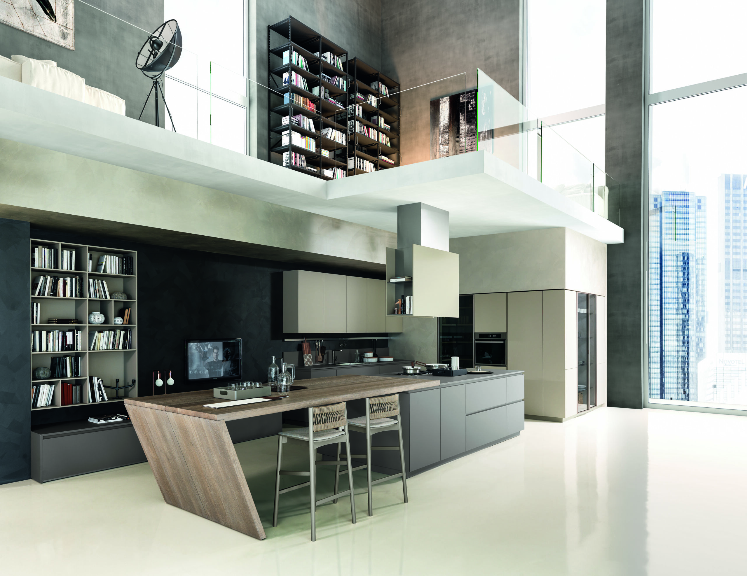 Luxury kitchen with modern cabinets and high-end appliances